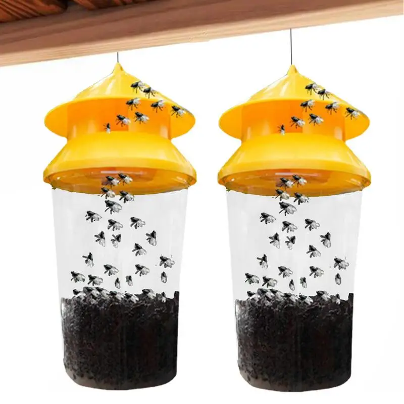 Reusable Fly Traps 2pcs Fly Bait Bags Catchers Outdoor Firm Reliable Flytraps for Pastures Orchards Barns Farms Gardens Stables fly trap,insect traps,insect catcher