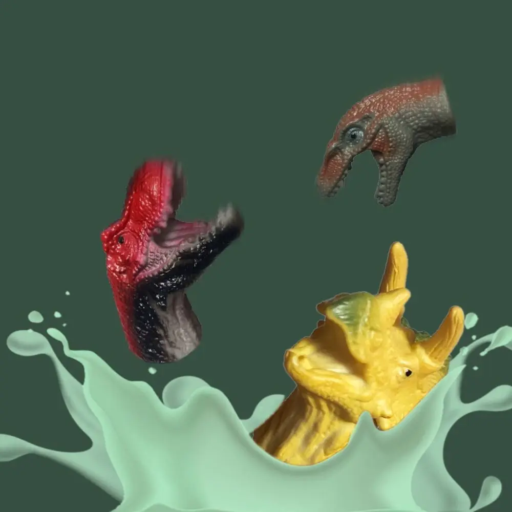 5pcs Cartoon Dinosaur Dinosaur Finger Puppet Hand Puppets Rubber Head Hand Puppet Finger Colorful