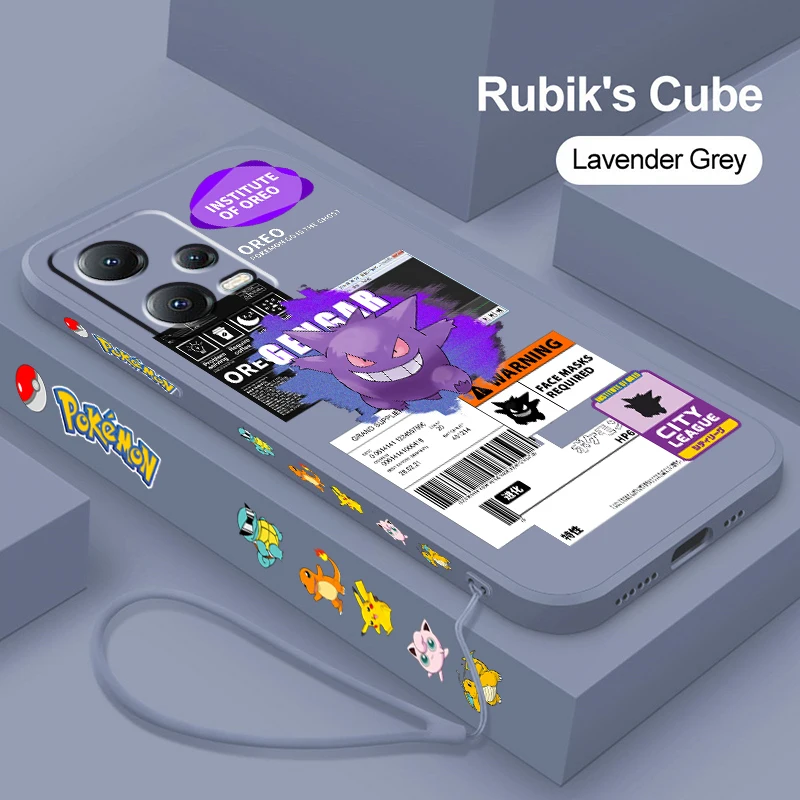 Pokemon Mewtwo Gengar Psyduck Liquid Corda Sinistra Per Xiaomi Redmi Note 13 12 12S 12R 11 11T 11S 10 10S Pro Plus 5G Cover
