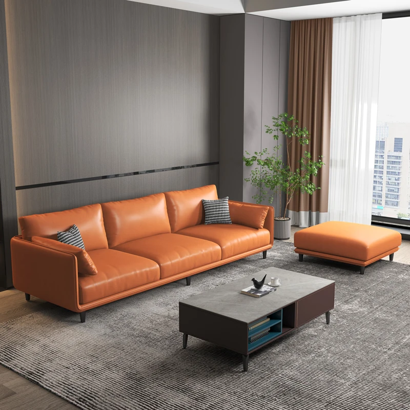 

Роскошный силиконовый кожаный диван, прямая линия, латексный минималистичный скандинавский комбинация