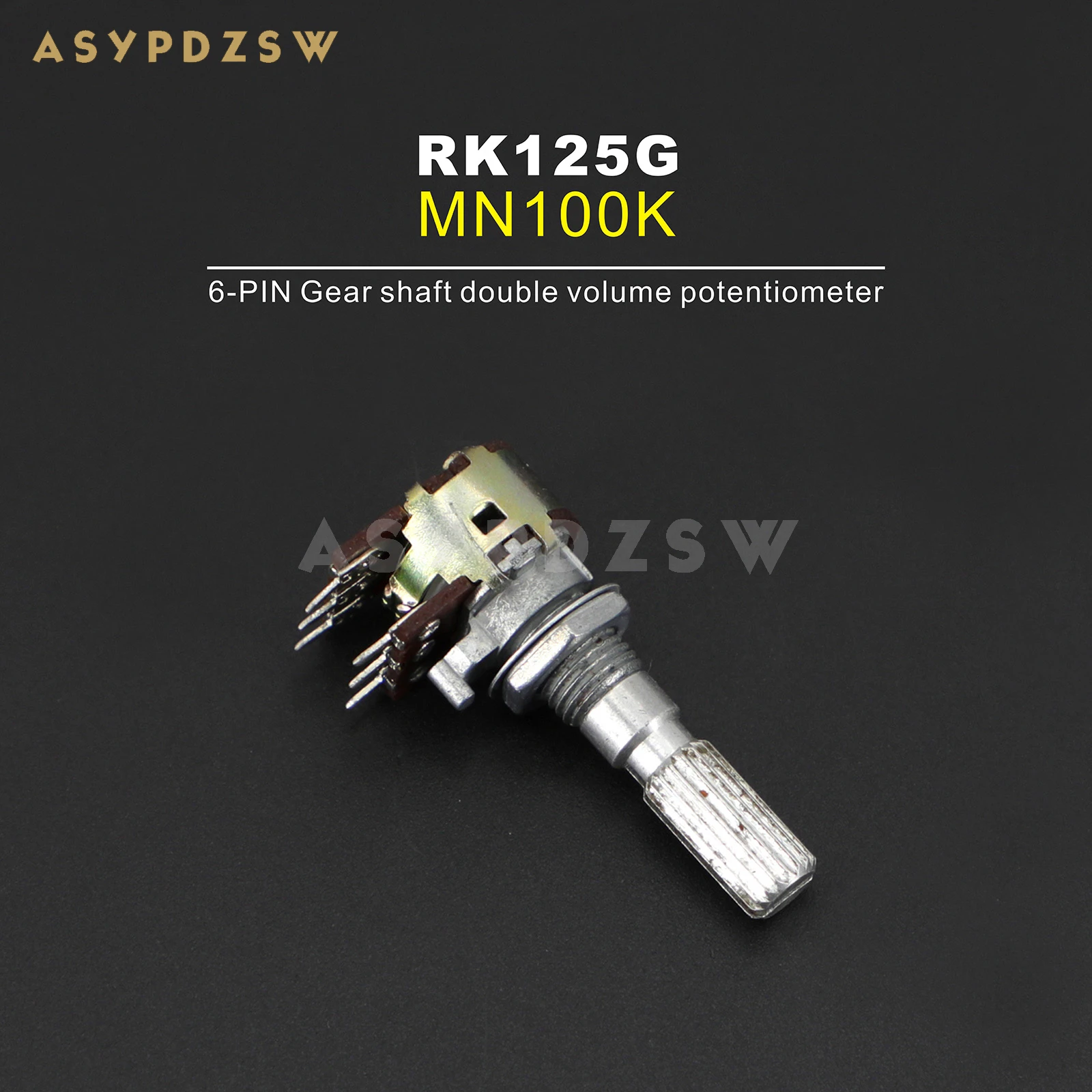 

1 PCS RK125G Gear shaft double volume potentiometer MN100K With midpoint