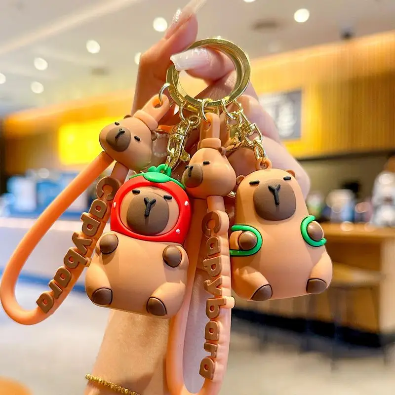 

Cute Capybara Keychain for Car Funny Capybara Doll Toy Keyring Cartoon Capybara Animal Bag Charm Key Accessories for Birthday