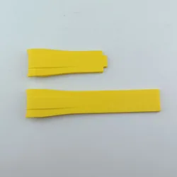 High-Quality 20mm Rubber Strap with Stainless Steel Buckle (NO.7 yellow)