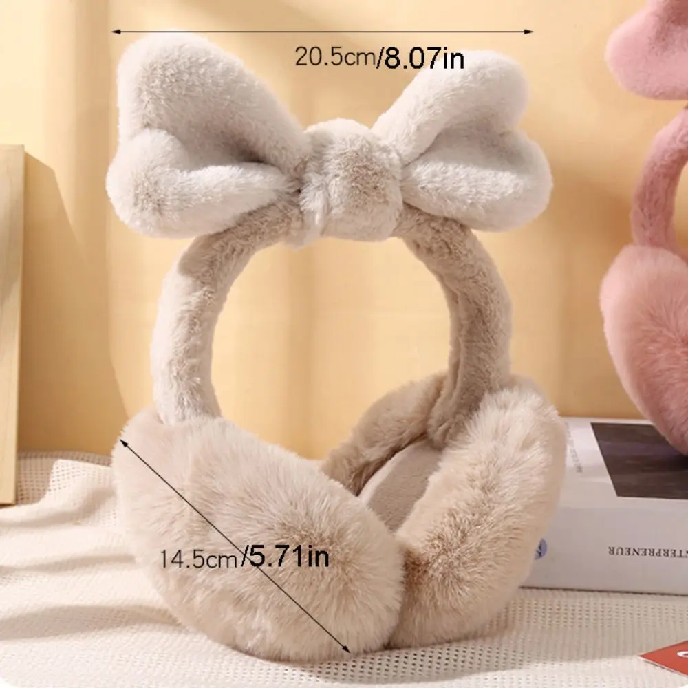Foldable Plush Earmuffs kawaii Ear Protection Wind Proof Bowknot Ear Earmuffs Earflap Keep Warmer Winter Ear Cover Student