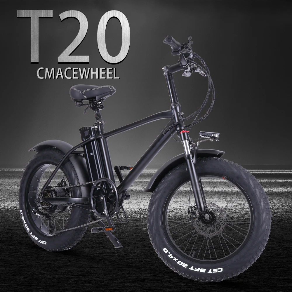 HAHOO T20 bike electric bicycle 750w 48V15ah lithium battery 4.0 fatire Mountain ebike fatbike folding adult Bikes 20inch e