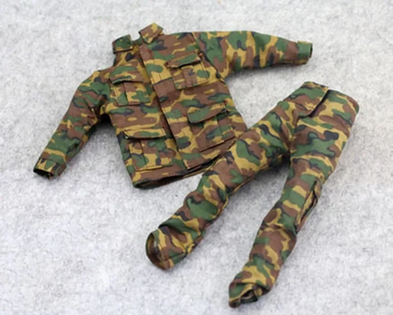 1/6 남성 군인 Gi Joe 전술 의류 전투 군사 유니폼 위장 바지 모자 Kneepad 12in 액션 피규어 바디 장착