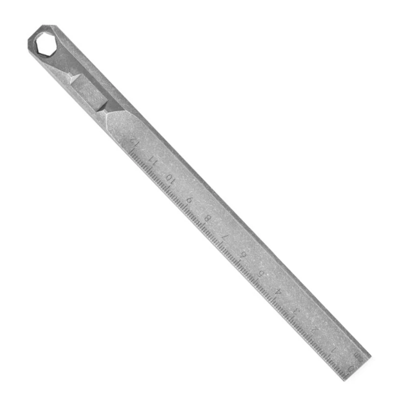 Straight Hanging Ruler Titaniums Alloy Crowbars 8mm Hexagon Wrench Outdoor Hard Ruler Waist Hanging Pry Rod Tool DropShipping