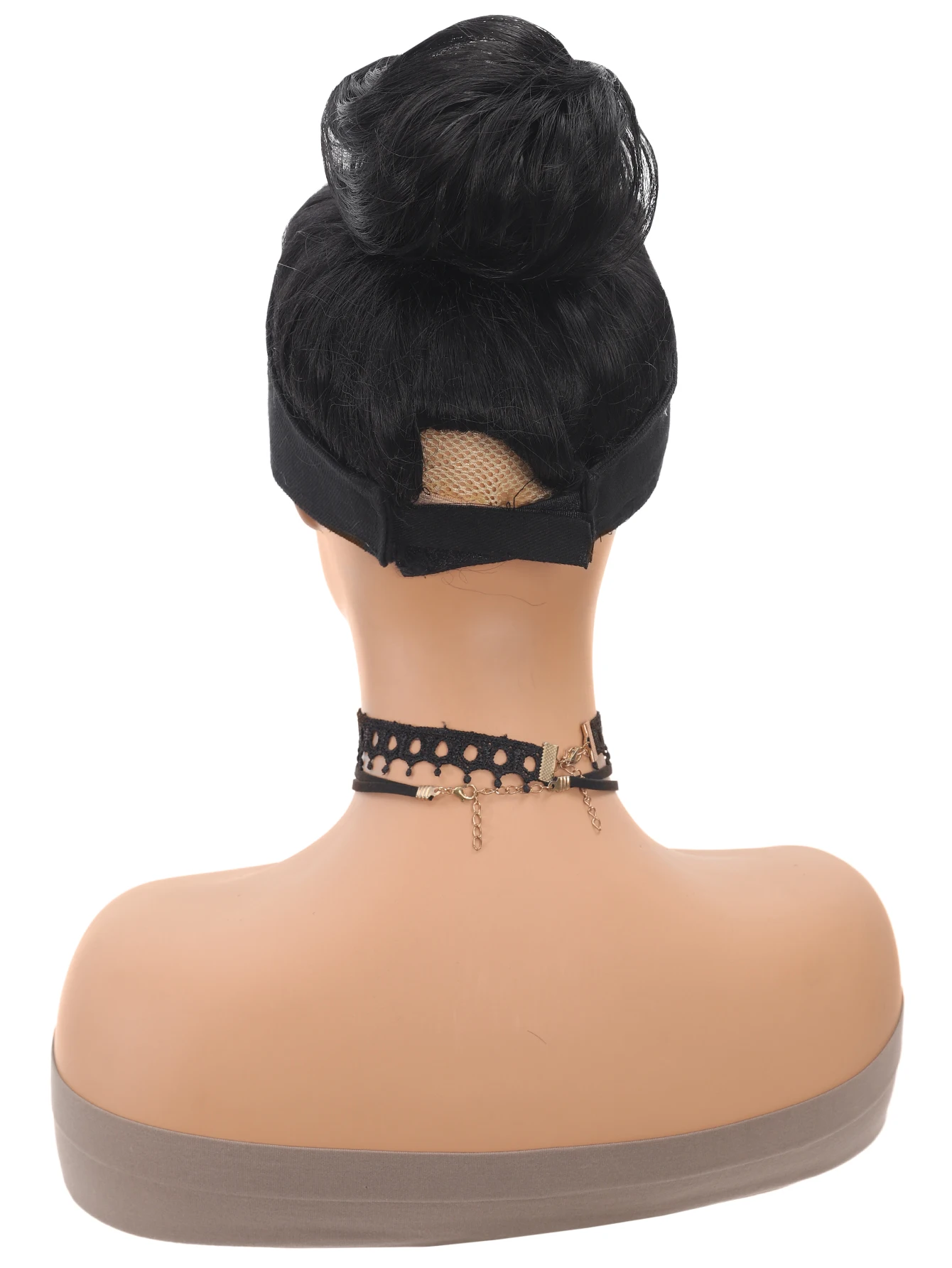 Allaosify synthetic bun female synthetic fiber straight hair circle elastic rope, natural hair color dark light hair accessories