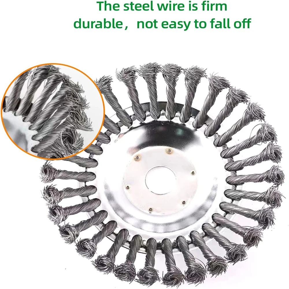 Steel Wire Wheel Garden Weed Brush Lawn Mower Grass Eater Trimmer Brush Cutter Tools Garden Grass Trimmer Head Weed Brush 2