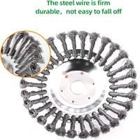 Steel Wire Wheel Garden Weed Brush Lawn Mower Grass Eater Trimmer Brush Cutter Tools Garden Grass Trimmer Head Weed Brush 2