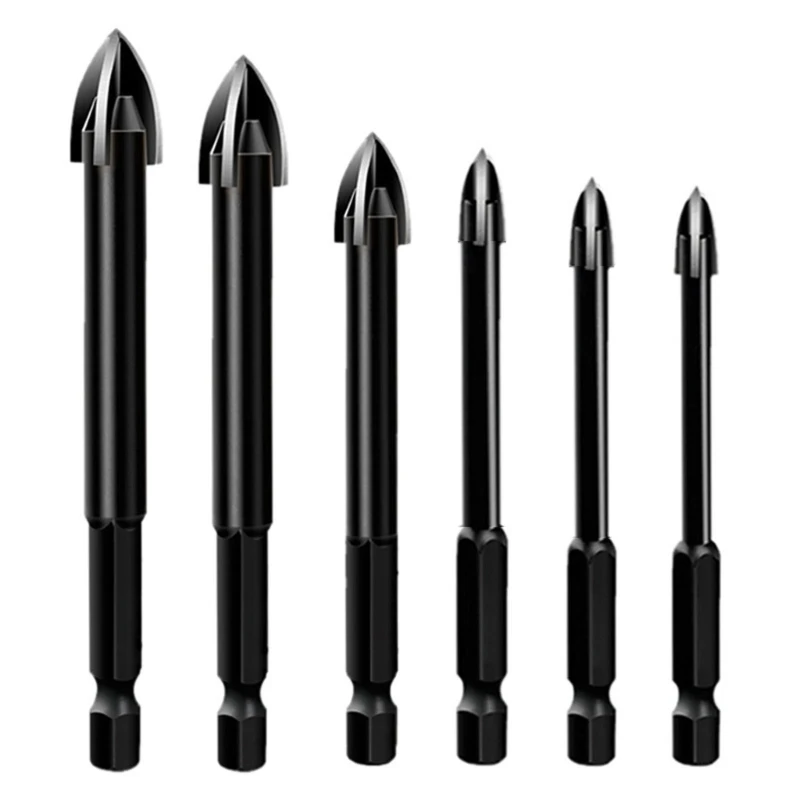 

6pcs Ceramic & Glass Hole Cutter Set Masonry Drill Bit Plastic Porcelain Ceramic