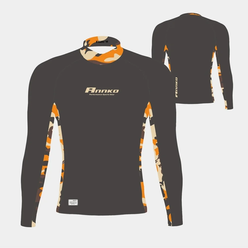 ANNKO Men's Uv Sun Protection Men's Long Sleeve Upf 50+ Shirt Rash Guard Surfing Clothing Beach Shirt Camiseta Natacion Hot Sale
