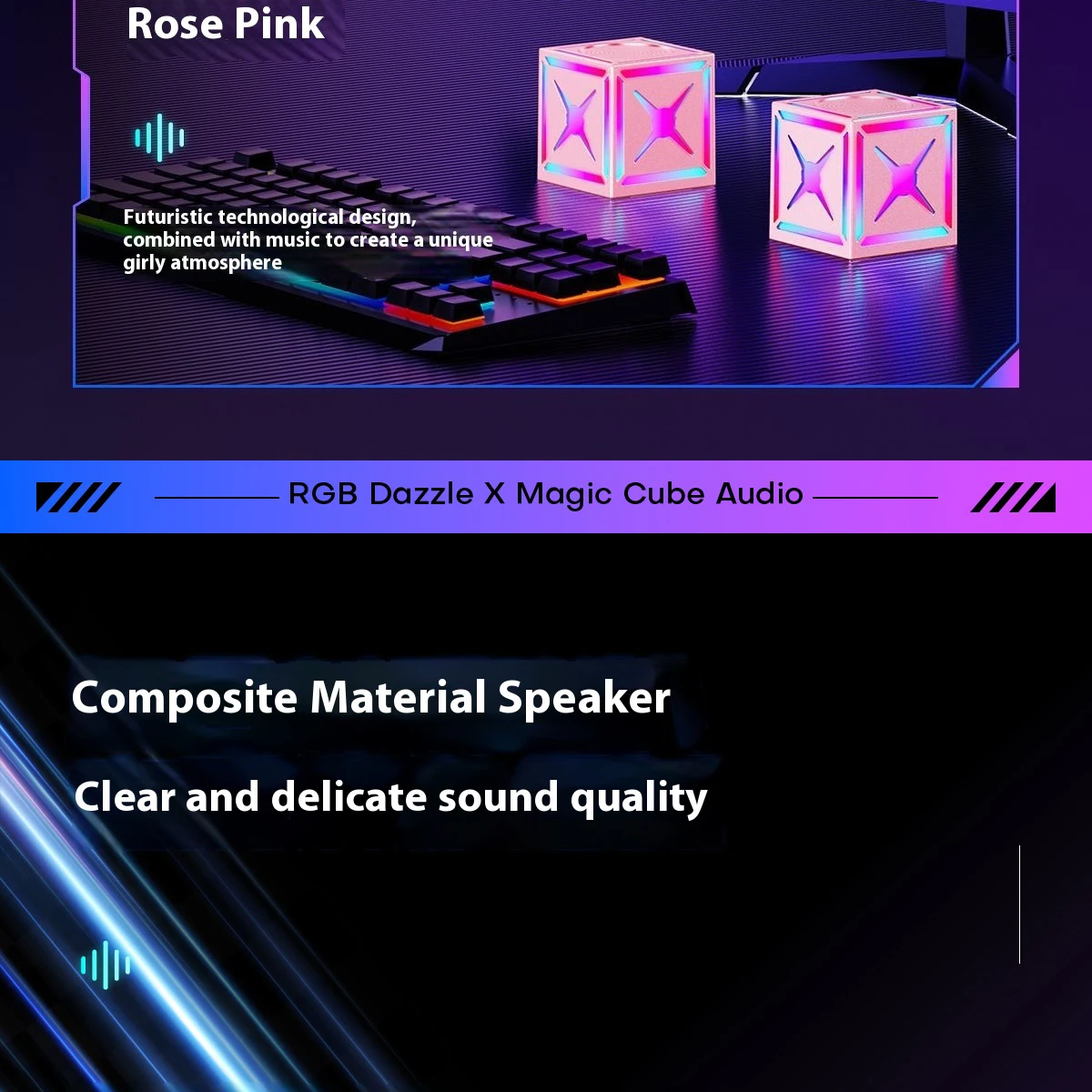 Altoparlanti Bluetooth portatili, radio FM, subwoofer per esterni, luce RGB, mini altoparlanti Bluetooth wireless intelligenti multifunzione per feste in casa_voghion.com