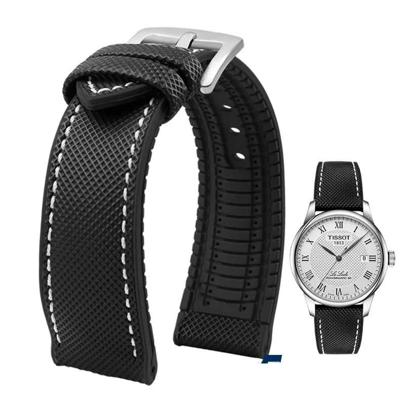 Premium Nylon-Silicone Waterproof Watch Strap for Men - 19mm, 20mm, 22mm Rubber Wrist Band Accessories