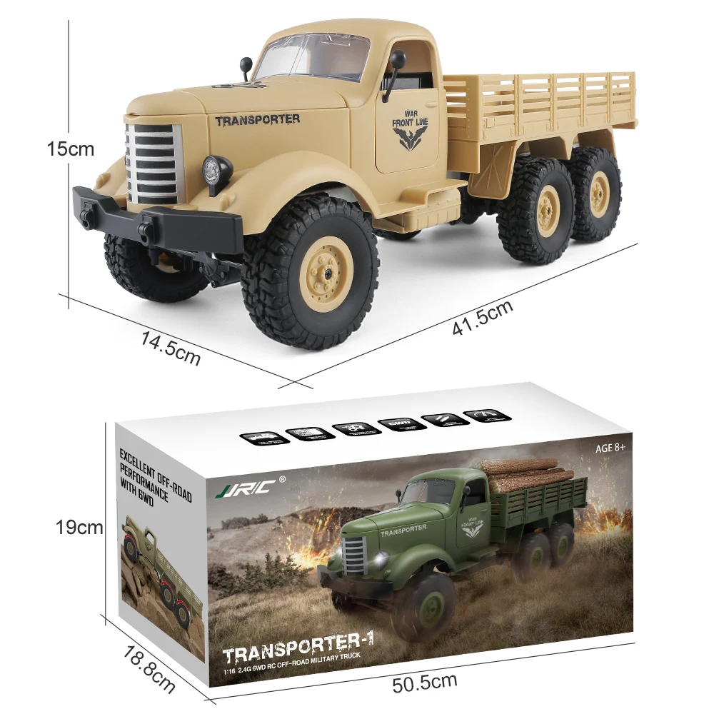 JJRC Q60 1:16 Rc Car Off-Road  2.4G Radio Controlled Car Military Electric Machine  Rc Buggy Children's Cars Toys for Boys 3