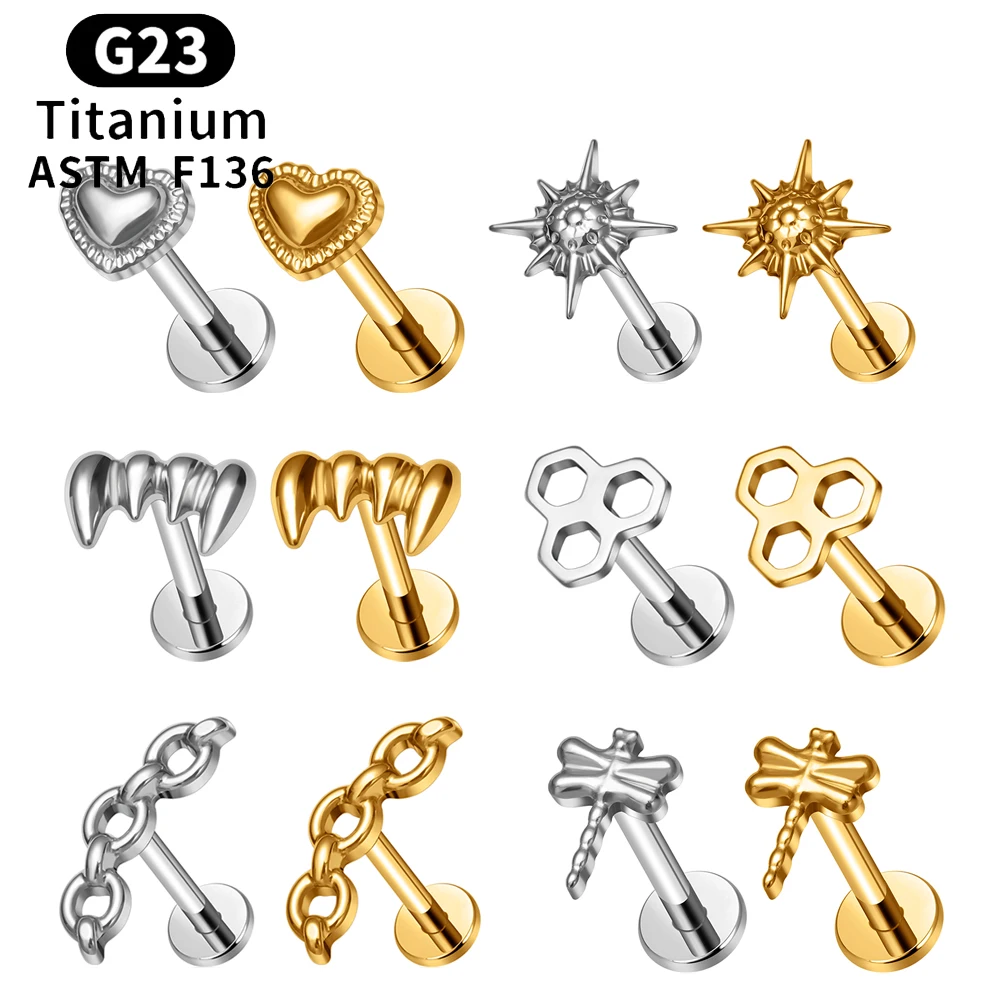 FECTAS Piercingsieraden, 6 stuks, threadless, push-in, kraakbeen tragus, helix-piercingsieraden, platte achterkant, oorknopjes, roestvrij staal, 16G, 6 mm, 8 mm, 10 mm, lip, oor, medusa-piercing, 2 FECTAS Piercingsieraden, 6 stuks, threadless, push-in, kraakbeen tragus, helix-piercingsieraden, platte achterkant, oorknopjes, roestvrij staal, 16G, 6 mm, 8 mm, 10 mm, lip, oor, medusa-piercing, 2
