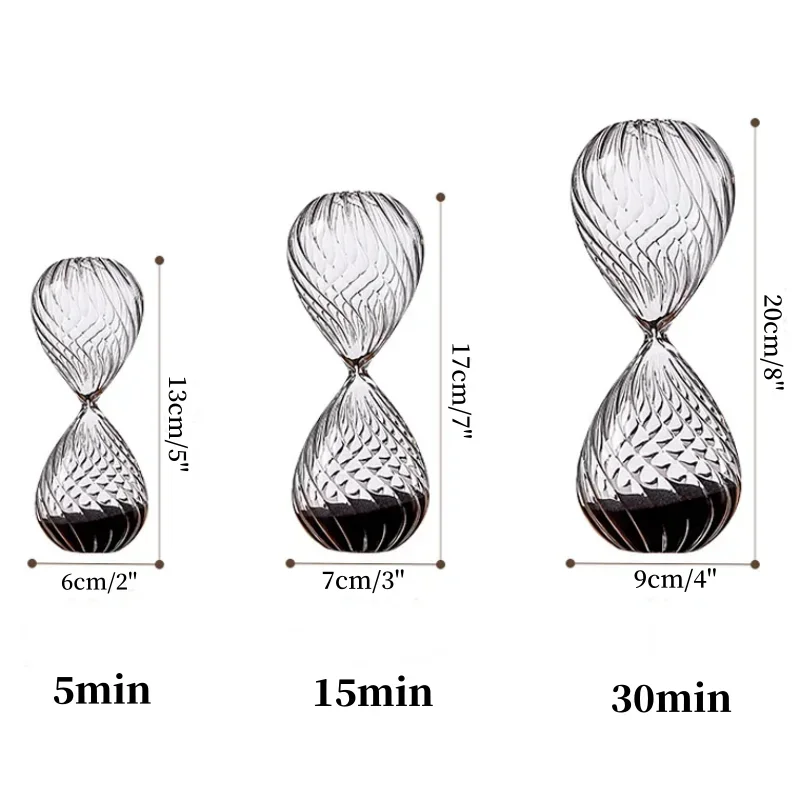 5-30 Minutes Hourglass Screw Thread Glass Sand Clock Sandglass Modern Creative Timer Home Decoration Timekeeper Handmade Crafts 6