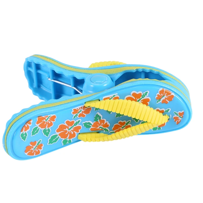 4-Pack Cute Flip Flop Beach Towel Clips – Sturdy, Anti-Rust Towel & Clothes Clips For Pool, Beach & Drying