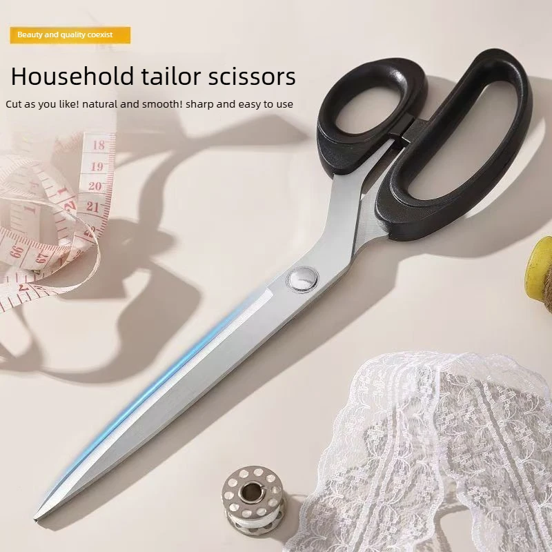 10-Inch Black Stainless Steel Tailoring Scissors 1