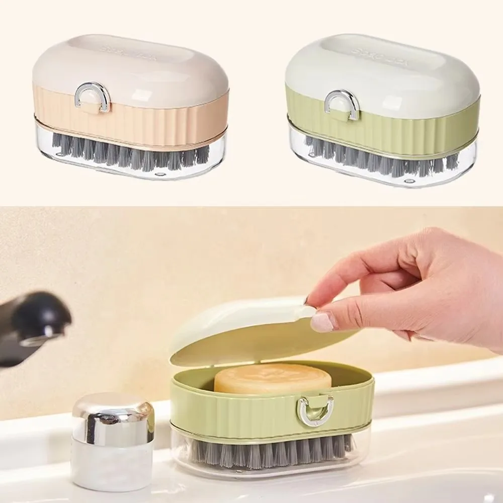 Description Picture 5 of item2PCS Creative Plastic 2 in 1 Soap Box Drainable Multi-functional Soap Holder with Brush Soap Storage Rack Kitchen
