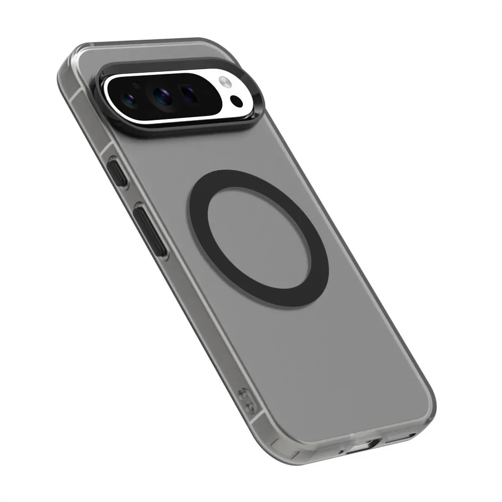 Vibrant Frosted Magnetic Clear Case with Wireless Charging and Shockproof Protection