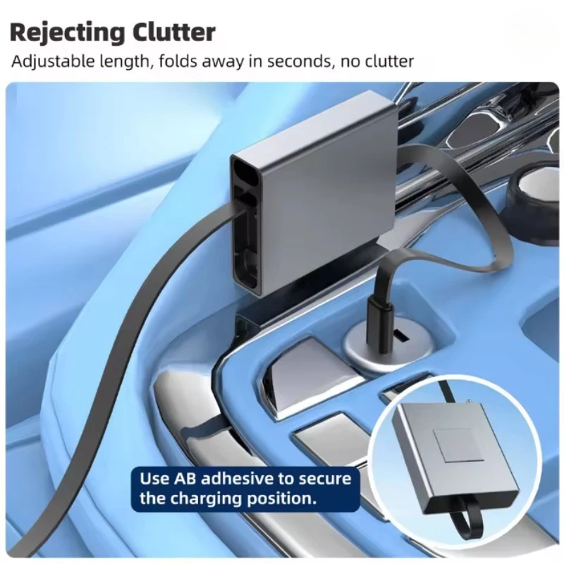 도착용 텔레스코픽 USB 케이블 타입 C 66W PD 4 in 1 데이터 케이블 고속 충전 접이식 아이폰 삼성 모바일 아이패드 노트북용