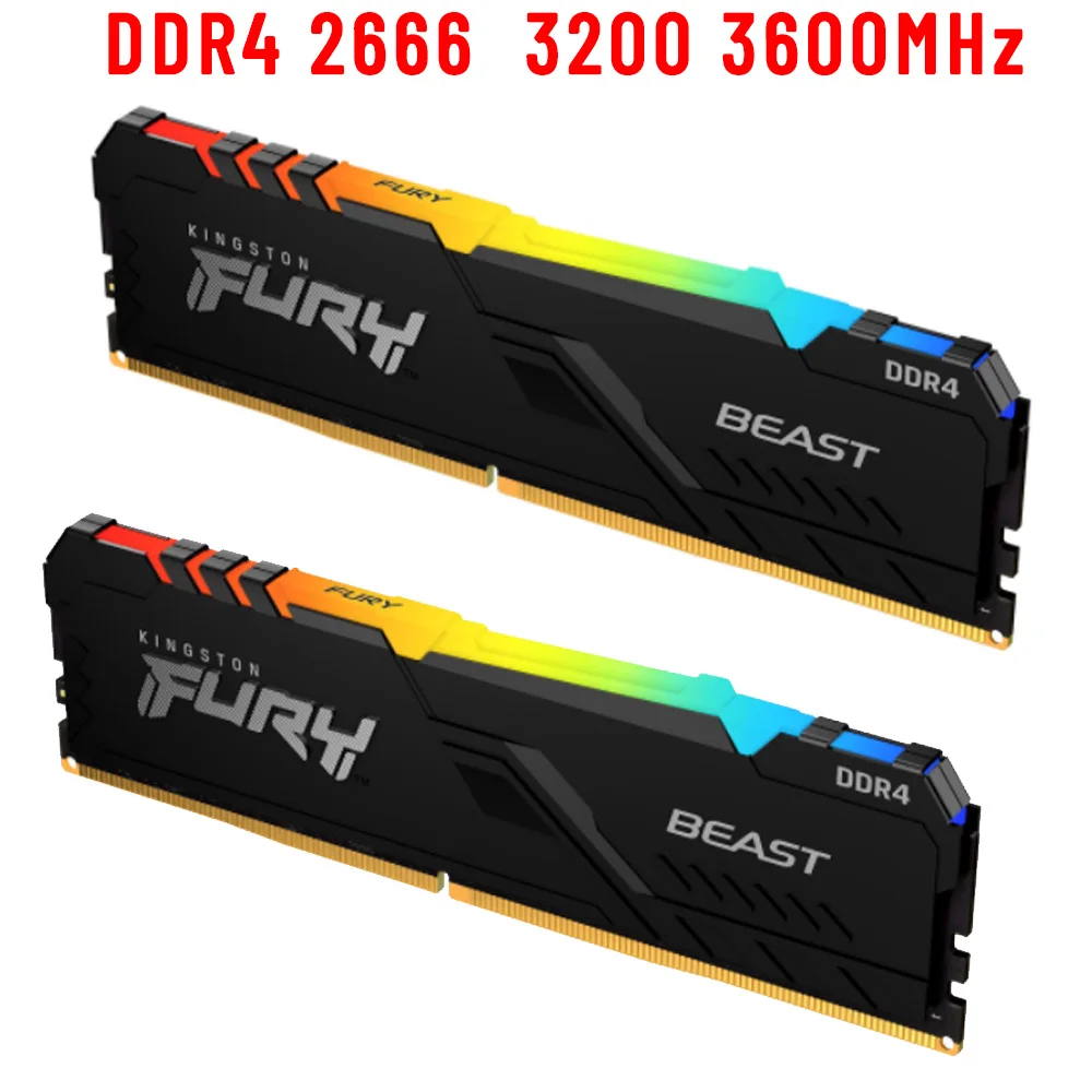 Kingston Fúria Besta Rgb Ddr4 2666mhz 3200mhz 3600mhz Ram de Desktop Memória Ram Rgb Ddr4 Ram gb 16 8gb Fúria Besta Ddr4 100% Novidades - Imagem 6