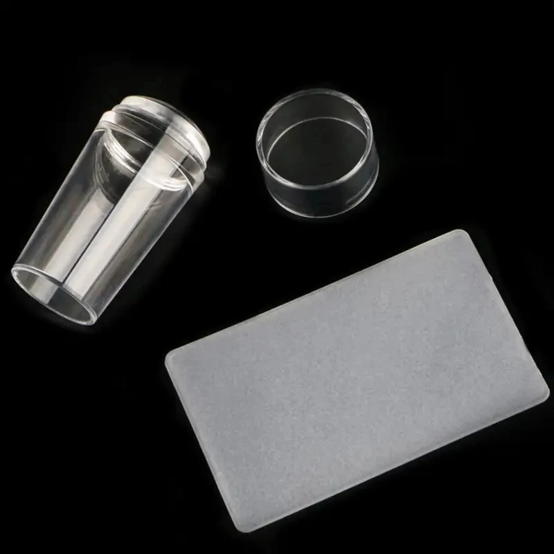 Description Picture 2 of item1Set Create Perfect French Tips Instantly with Clear Silicone Nail Stamper & Scraper Set!