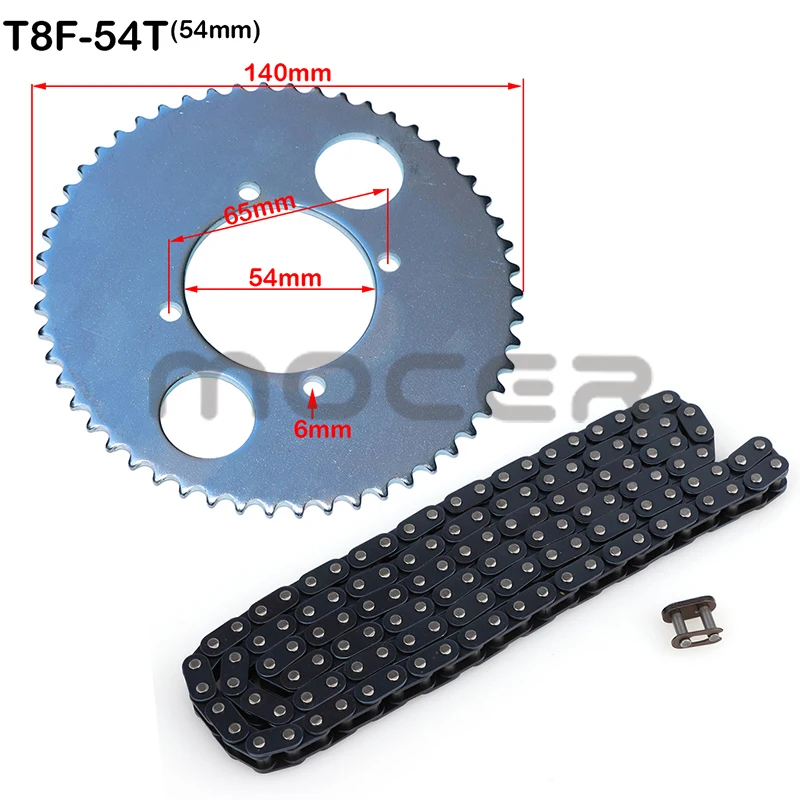 47cc 49cc T8F Chain 136 Links and 38T 44T 54T 58T 64T 74T Teeth Sprocket Kits For Mini Moto Atv Quad 2 Stroke Engine Parts