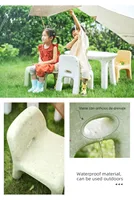 Kids Study Table And Chairs Set Backrest Cute Low Stool Small Kindergarten Outdoor Plastic Strong Durable Table Furniture Set 5
