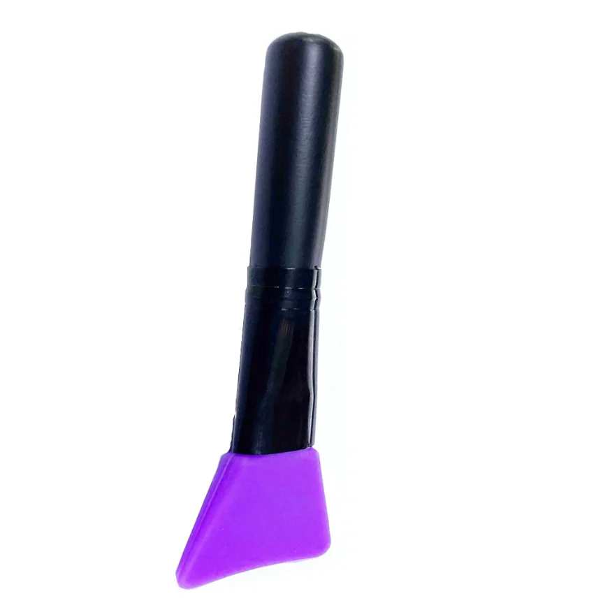 

2 Pieces Silicone Facial Mask Brush 12cm Long Purple