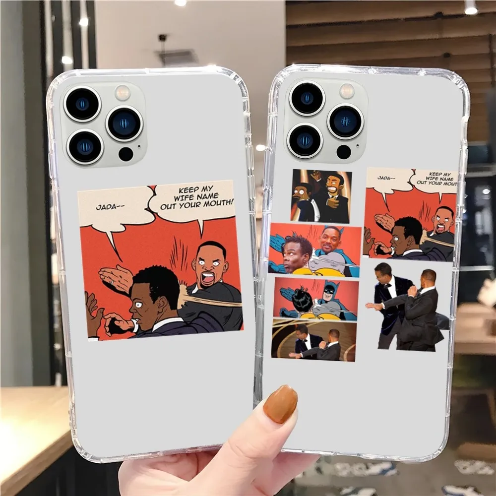 Will Smith Slaps Custodia Per Telefono Chris Rock Per Samsung Galaxys20 S21 S22 S23 Fe Lite Plus A71 Note20 Guscio Trasparente