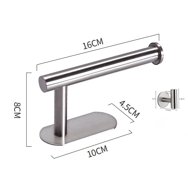 No Punching Wall Mounted Toilet Paper Holder Rustproof Anticorrosion Stainless Steel Bathroom Kitchen Toilet Paper Roll Holder toilet paper holder