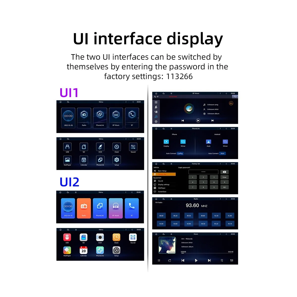 

9.3 Inch Car Mirror Monitor Video Carplay Android Auto Wireless Mirror Link Rear Camera Video DVR Dashboard