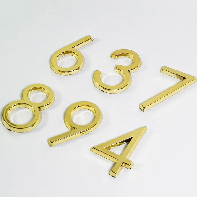 10 Digitális Számú Postafiók Reflektív Matrica Arany Ház Folyosó Jelzőtábla Szálloda Ajtó Abs Cím Levél Táblája - Image 5