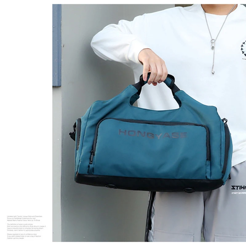 Gym Sports Bag for Men Travel Fitness Duffle Shoe Pocket Luggage Duffel Waterproof Tote Handbags Weekend Shoulder Outdoors Bag 3