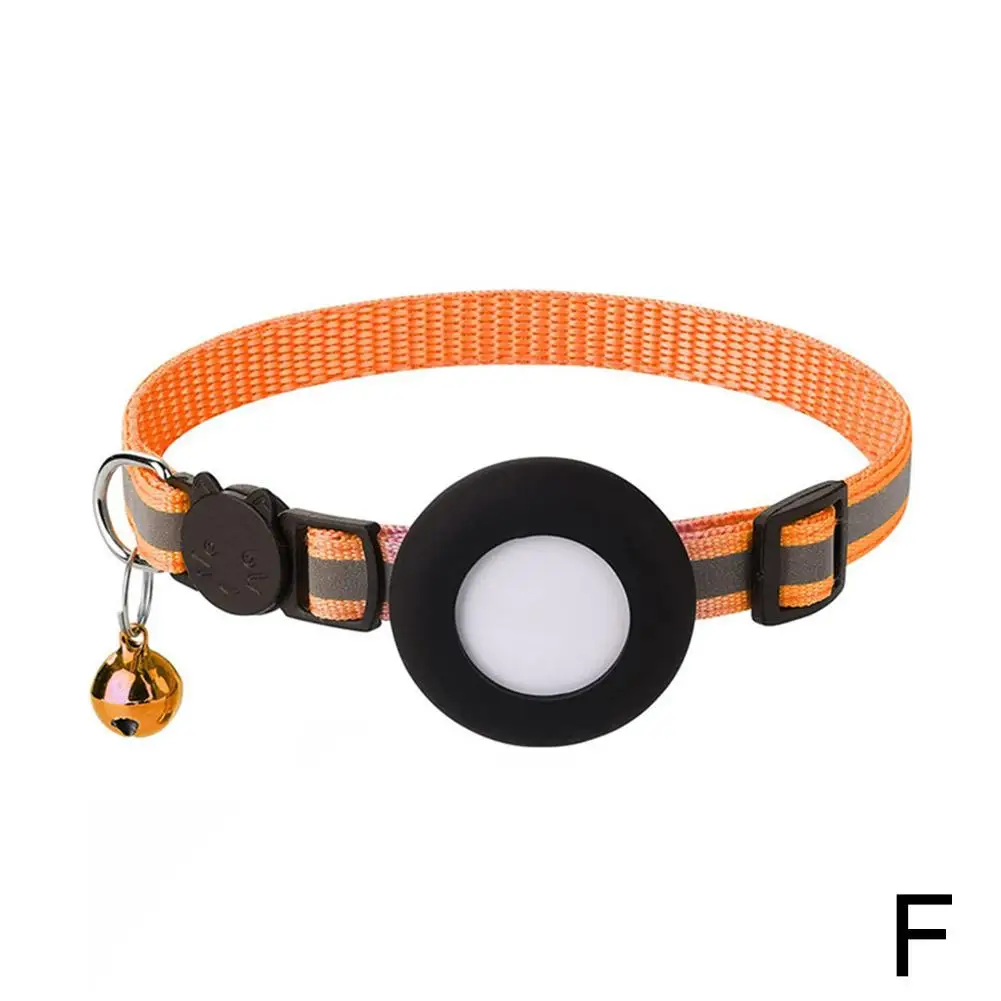 Enhanced Pet GPS Anti-Lost Reflective Cat Collar with Bell and Protective Tracker Holder