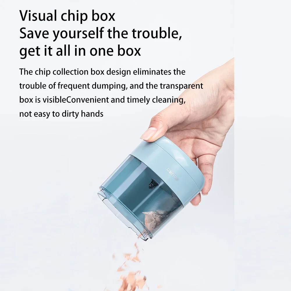 델리 전기 연필깎이 배터리 구동, 휴대용 재사용 가능 교체 가능 텅스텐 강철 블레이드 어린이를 위한 간편한 문구류