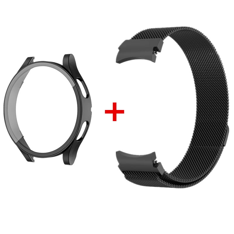 

Чехол + магнитный ремешок без зазоров для Samsung Galaxy Watch 4 5 Pro 6 45 мм 40 мм 44 мм, браслет для Galaxy Watch 4 6 classic 43 мм 47 мм