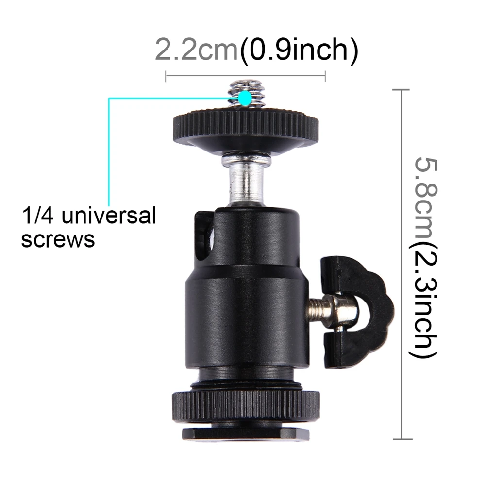 Camera Accessories 1/4 Hot Shoe Adapter Cradle Ball Head with Lock for Camera Tripod LED Light Flash Bracket Holder Mount