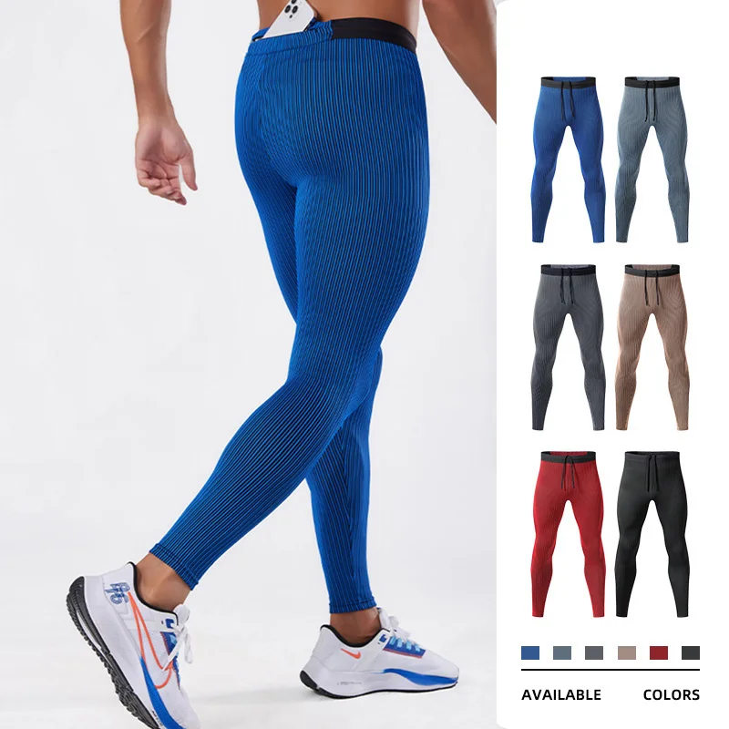 Men Outdoor Running Tights Pocket GYM Exercise Fitness Leggings Basketball Hiking Trainning Sport Soccer Compression Clothing 24 sports leggings compression pants