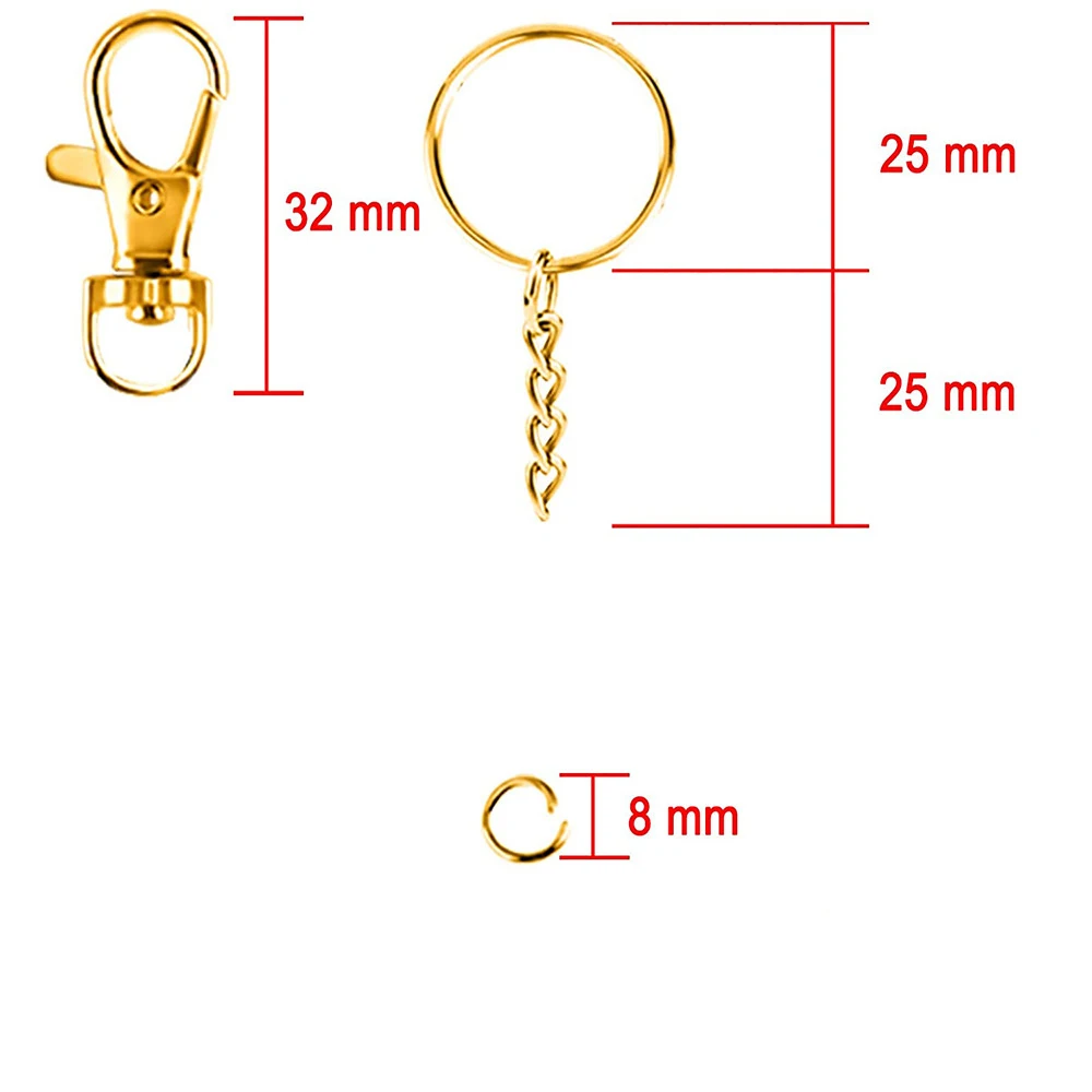 GOGO 60PCS Wire Keychain Cable 6 Inch, Heavy Duty Key Ring Loop