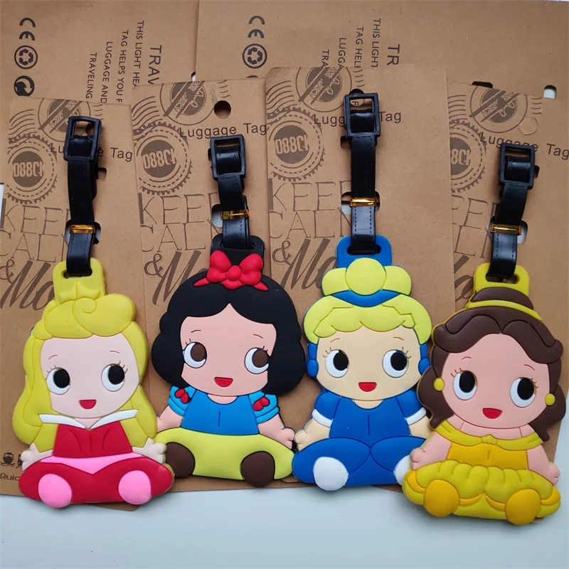 

Women Travel Accessories Princess Luggage Tag Cartoon Girls Silica Gel Suitcase Address Holder Baggage Boarding Portable Label