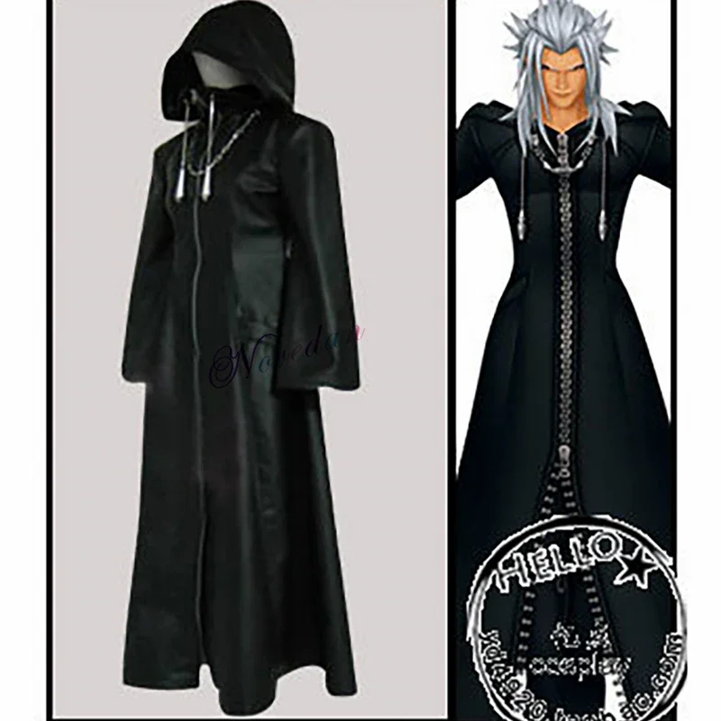 

Anime Game Kingdom Hearts 2 Organization XIII Black Coat Robe Halloween Party Cosplay Costume
