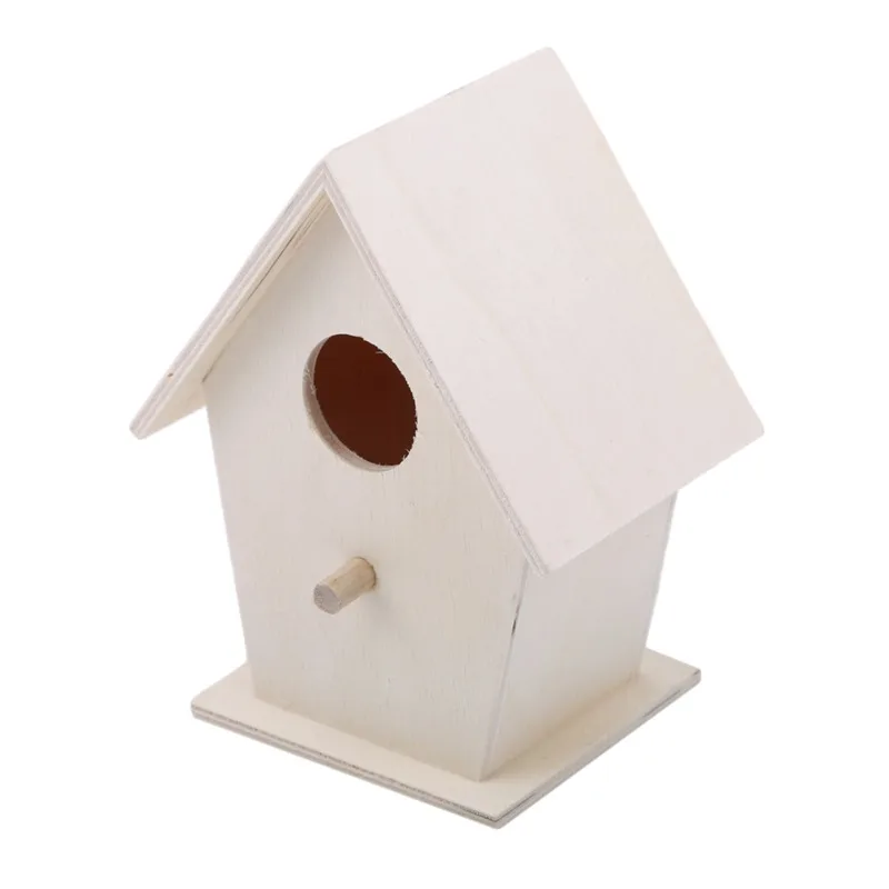 Wooden Mini Bird Cage Outdoor Hanging for Garden Decoration
