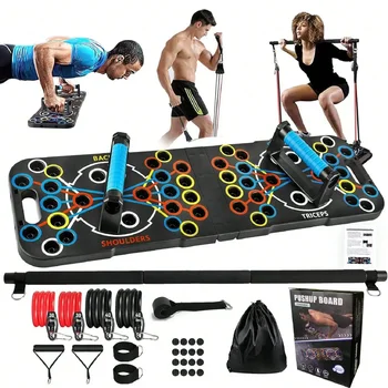 18-Piece 54-in-1 Foldable Push Up Board Home Gym Fitness Set 1