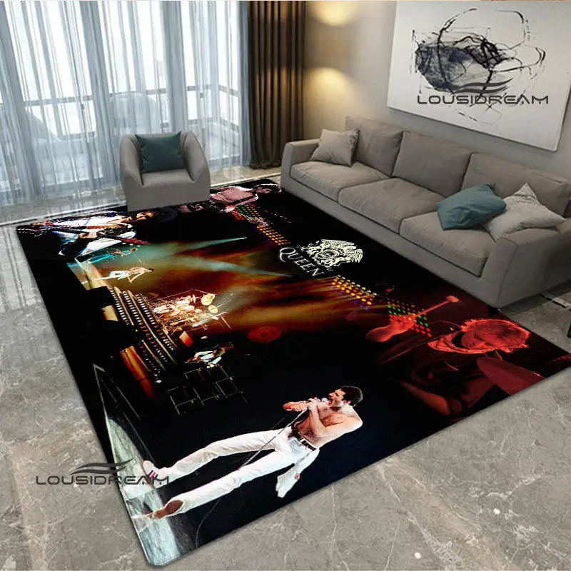 Queen band print carpet picnic carpet living room bedroom non-slip photography props birthday gift