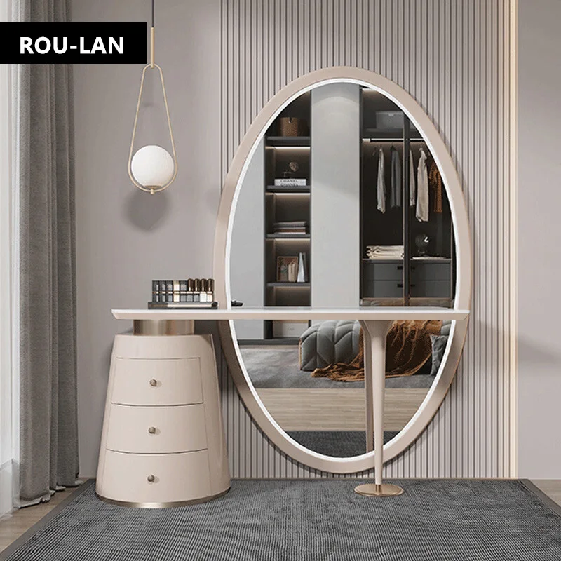 knee length dresses for ladies BarberPub Modern Vanity Desk with Mirror, Light Luxury Dressing Table main image 1