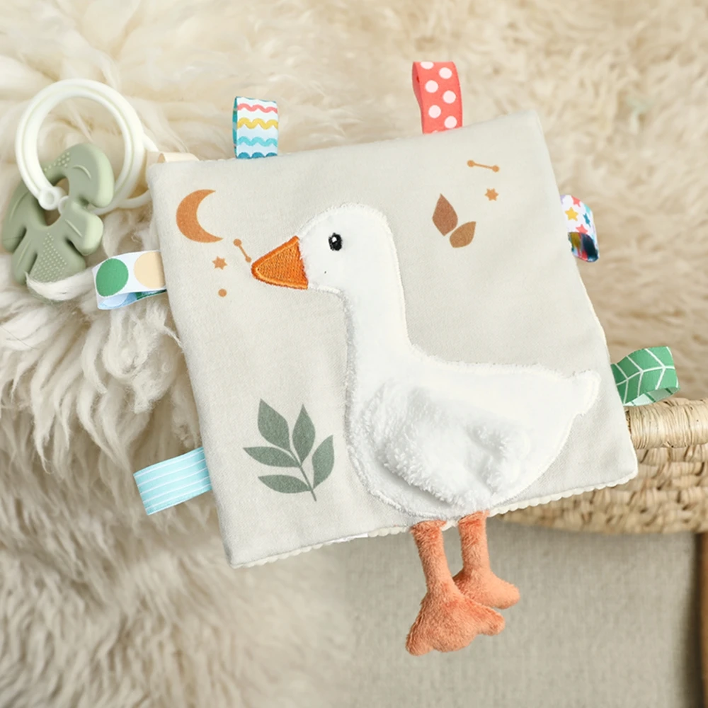 Weiche Babybücher 3D Touch & Feel Hochkontrast-Stoffbuch Sensorisches Frühlernspielzeug für Kinderwagen Tierbuch mit Silikon-Beißring – Detail 18