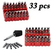 33pcs Screwdriver Bit Combination Set Magnetic Extension Bit Holder Screwdriver Bits Set Quick Release Bit Holder Hollow / Solid 6